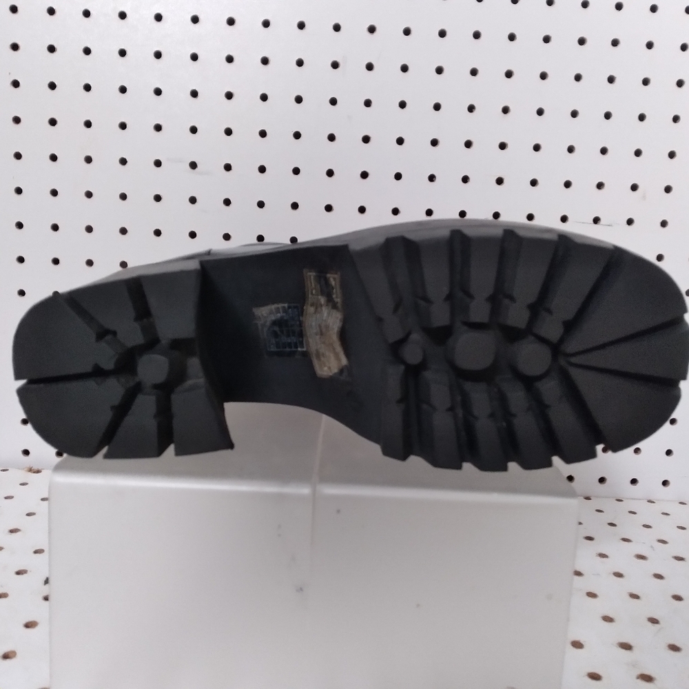 Women's Black Anke Boots | Chunky Low Platform Cothic Black Heel Booties Sz 9US - Picture 12 of 13